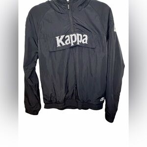 🔥 Kappa Black Logo Half-Zip Windbreaker Jacket – Size L 🔥